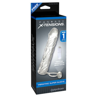 Fantasy X-tensions Vibrating Super Sleeve Transparent 1in